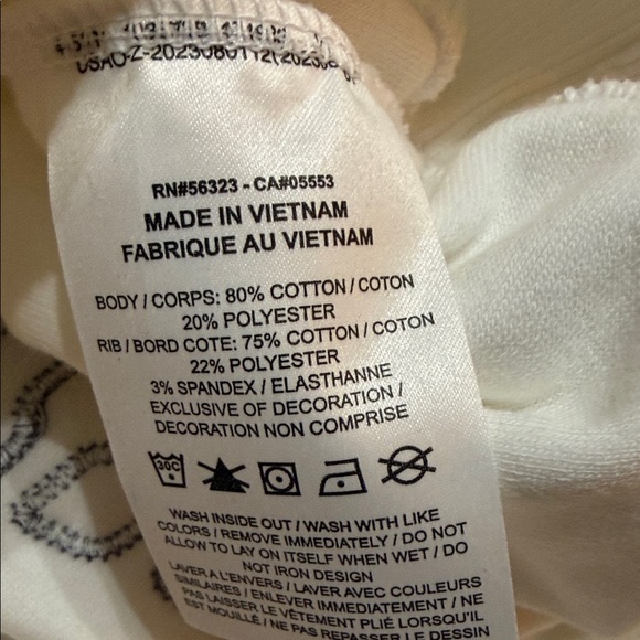 Nike White Tennis Winged Cropped Sweatshirt with Black Lettering NWT - Picture 6 of 7